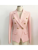 HIGH STREET 2023 Classic Designer Blazer Jacket Women's Slim Fitting Metal Lion Buttons Double Breasted Blazer