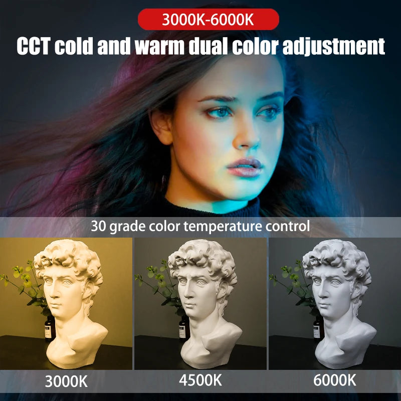 LUXCEO Q508A Handheld RGB Video Tube Light LED Stick 3000K-6000K CRI 95+ Photography Studio Colorful Light Wand For Youtube Vlog