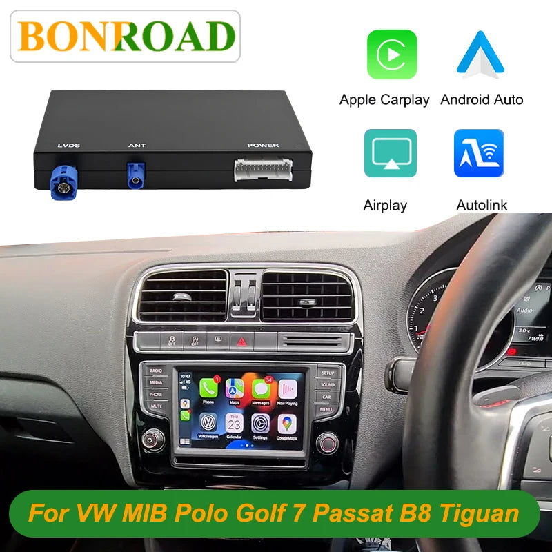 Bonroad Wireless Carplay Android Car Interface For VW Volkswagen Skoda Octavia A5 Golf 7 Polo Passat B8 MIB MIB2 Module