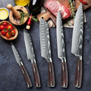 Kitchen Knife Set 3-10PCS Professional Chef Knife 7CR17 Germany Stainless Steel Damascus Laser Meat Cleaver Slicing Santoku