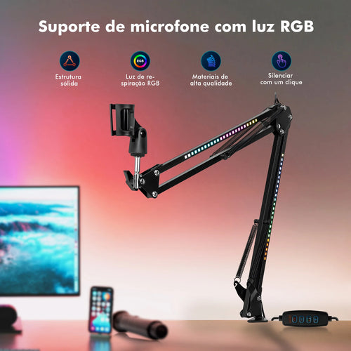 RGB, Microphone Articulated Arm, Microphone Support, Articulated Support, Microphone Pedestal, Brazo for Microphone