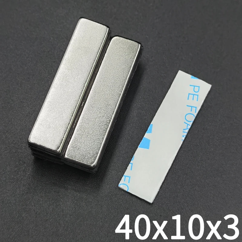 Block Strong Neodymium Powerful Rare Earth Permanent Magnets with Double-Sided Adhesive for Decoration Office Craft Fridge DIY