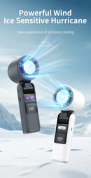 4000mAh Rechargeable Handheld Turbo Fan 199 Gear Wind Speed Semiconductor Refrigeration Cooling Fan Portable Personal Fan