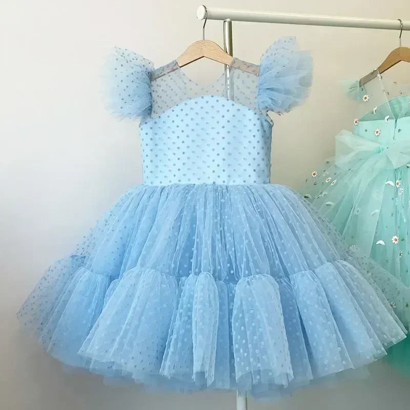 Summer Girls' Dress Princess Birthday Party Ceremony Dress Lace Thin Kids Evening Ball Gown Elegant Party Dress for Girls 4-10Y