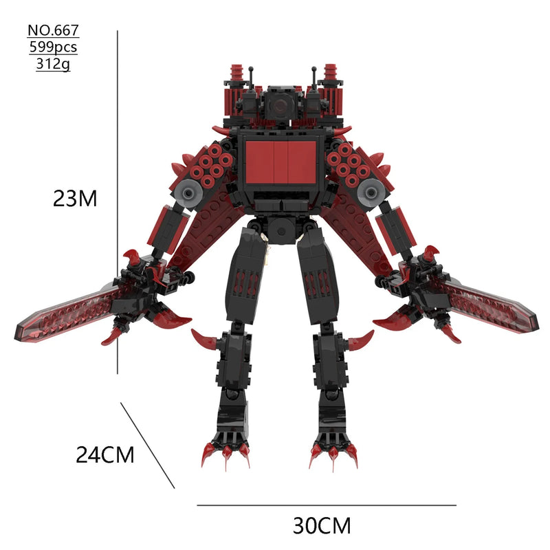 New Space Flying Saucer Skibidi Toilet Builing Blocks Camerman Titan TV Man Bricks DIY Figure Moddel Toys For Kids Birthday Gift