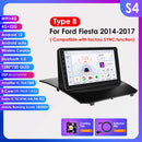 Hizpo Smart Car Systems Radio for Ford Fiesta MK7 2009-2017 Car Multimedia GPS 2din Autoradio Wireless CarPlay Android Auto WIFI