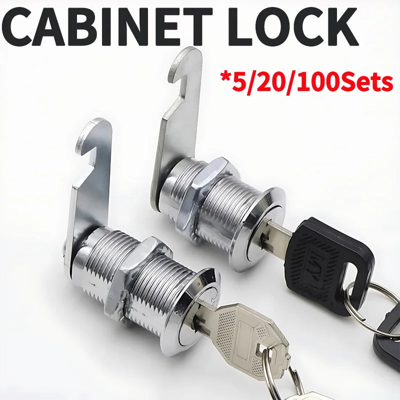 5/20 Sets Security Cam Locks - Metal Alloy Cylinder Cabinet Locker Cam Lock with 2 Keys.for Security Mailboxes,Cabinet Drawers.