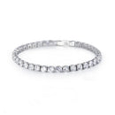 Luxury Hiphop Iced Out  4mm Cubic Zirconia Crystal Tennis Bracelets For Women Men Gold Color Silver Color Bracelet Chain Jewelry