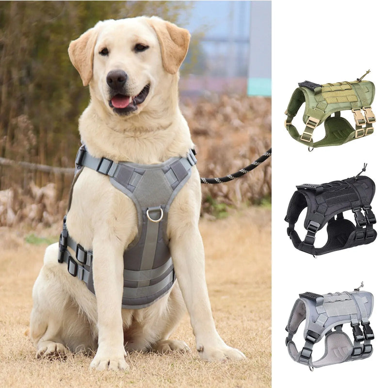 Tactical Dog Harness for Medium Large Dogs No Pull Adjustable Dog Vest for Training Hunting Walking Military Dog Harness