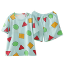 Pijama Sin Chan Man Pajama Sinchan Cotton Summer Short Sets Japanese Pajamas for Couples Man and Woman Sleepwear 2021