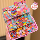 555pcs Girls Hair Accessories Set Colorful Butterfly Fashion Hair Clips Ties Elastic Bands for Daily Ponytail Fixation