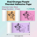 Phomemo Adhesive Thermal Sticker Paper Multiple Colors Thermal Paper for Phomemo M02/M02 Pro/M02S/M03/M03AS/M0/M04S 50mmx3.5m