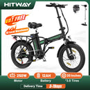 HITWAY Electric Bike for Adults, 20" Fat Tire E Bike 250W Electric Bicycles, Folding Electric Bike, 36V/11.2Ah Battery 35-90KM