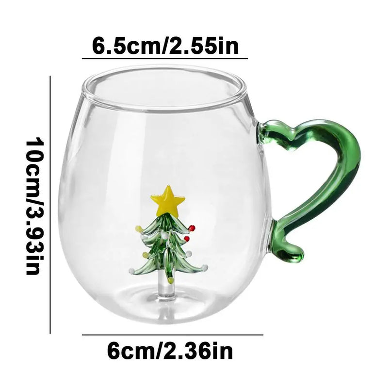 3d Animal Glass Cup 400ml Christmas Theme Animal Inside Glass Christmas Drinking Glasses Cartoon Animal Shape Glass Coffee Mug