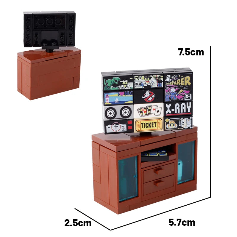 MOC City Series Building Blocks Figure Furniture House Kitchen Medieval Accessories DIY Bricks Set Christmas Toys for Kid Gifts