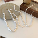 Fashion Irregular Pearl Love Pendant Necklace Women Trend Temperament Clavicle Chain Versatile Jewelry Girl Necklace Spring New