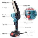 8 Inch 4000 Watt  Mini Chainsaw Electric One-Hand Saw Wood Cutter 2 Batteries UK Rechargeable Lightweight'
