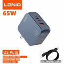 LDNIO Gan 100W Fast Charge Charger Type-C 65W 45W UK EU US Plug USB Multi-Port Fast Charging Station for MacBook iPhone Xiaomi