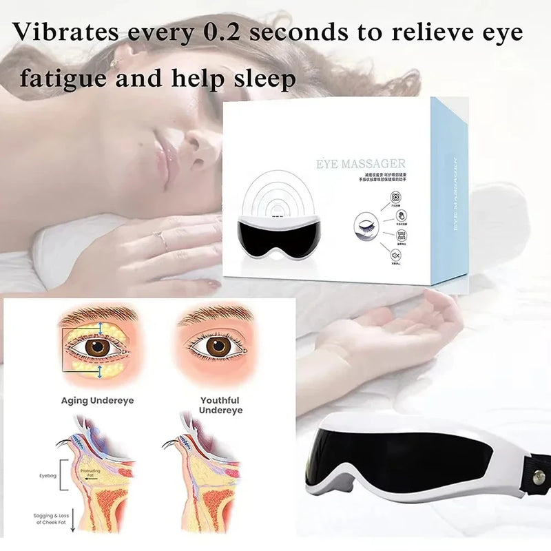 Electric Eye Massager Mask Migraine Eyes Vision Improvement Forehead Eye Care Glasses Massage Wireless Vibration Health Care
