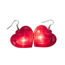 Fashion Dangle Earrings Heart LED Lights Pendant Earrings Unique Light Up Heart Drop Earring Valentines Party Jewelry Y08E