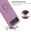 Luxury Ring Stand Magnetic Phone Case For Samsung Galaxy Z Flip 5 4 Flip 3 Bracket Skin Feel Silicone Cover For Samsung Z Flip 5
