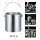Stainless Steel Ice Bucket Double Walled Beverage Tub Comfortable Carry Handle for Champagne Cocktail Parties Chilling Beer