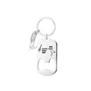 Beer Bottle Opener Stainless Steel Keychain Pendant Father's Day Gift