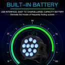 Fieryzeal 4PCS Battery LED Par Light RGBW Stage Flat Strobe Light Par Light DMX512 Effect Stage Light for DJ Disco Party Wedding