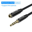 Vention Jack 3.5 Aux Extension Cable for Car Laptop Mini PC TV Xiaomi Huawei Stereo 3.5 mm Jack Headphone Speaker Cable Auxiliar