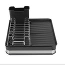 Black Kitchen Expandable Organizer Dish Drainer Rack