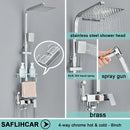Black/Chrome Brass Shower Faucet Bathroom Shower Mixer Crane Rainfall Shower Set  For Bathroom