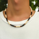 Trendy Small Wood Beads Necklace Men Vintage Short Beaded Chain Choker Necklaces 2023 Fashion Jewelry Collar on Neck Accessories