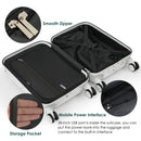 USB Port 20 24inch Front Opening Design Airline Certified Carry on Luggage ABS+PC Hard Shell Luggage with Spinner Wheels