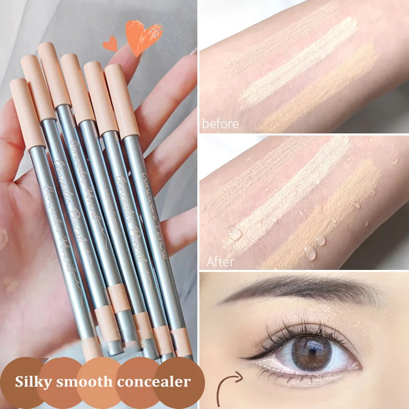 Concealer Pencil Waxy Contour Brighten Silkworm Moisturizing Cover Acne Marks Concealer Stick Natural Matte Finish Face Make Up