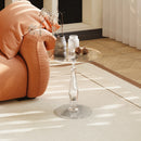 Living Room Bedroom Furniture | Clear Round Acrylic Small Table | 17.7" Diameter 18.7" Height Sofa Side End Nightstand