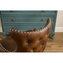 Viking Tufted Button Back Barrel Chair with Nailhead Brown