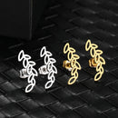 Stainless Steel Earrings 2022 Trend New Fashion Curved Design Sense Hollow Leaves Stud Earrings For Women Jewelry Party Gifts
