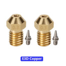 2pcs All Metal V6 Nozzle 3D Printer Parts M6 Thread Brass Hard Steel Titanium PTFE Plated Nozzles E3D V5 For 1.75mm Filament