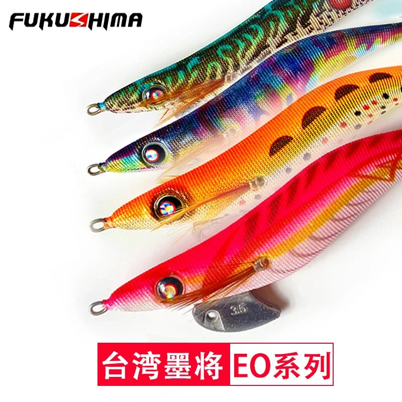 Taiwan Mojiang EO luminous wood shrimp squid hook false bait Luya bait soft silk cuttlefish hook bait wood hook 3.5