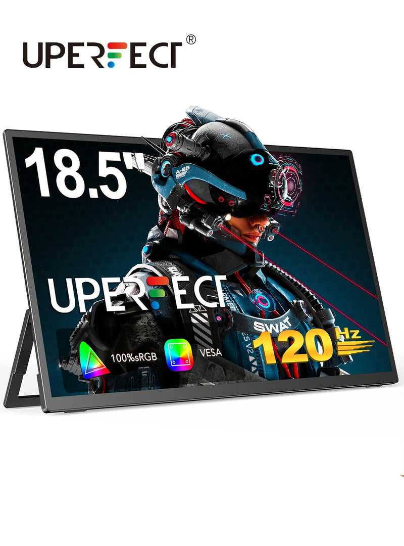 UPERFECT 18.5 Inch Monitor 120HZ FHD HDR IPS Laptop Computer Gaming Display HDMI USB C External Screen With Dual Speakers VESA