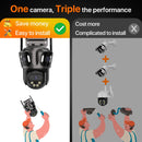 6K HD Outdoor Wifi PTZ Camera Three Lens 4K Dual Screen IP Camera Auto Tracking Color Night Video Surveillance CCTV P2P iCsee