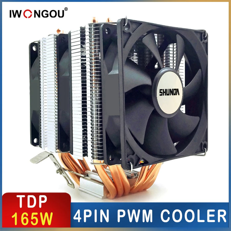 Cpu Tower Cooler 6 Heatpipes 2 Fans Air Cooler lga2011Radiator 4Pin Cooling Cpu Fan For Intel Lga1700/1366/1200  AMD AM4