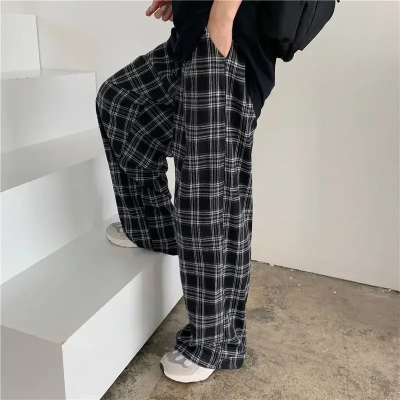 Summer/Winter Plaid Pants Men S-3XL Casual Straight Trousers for Male/Female Harajuku Hip-hop Pants