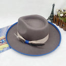 wool cowboy hats men hat felt male fedora with knot  felt hat for summer jazz disco hat for men black fedora hat  wool  hat