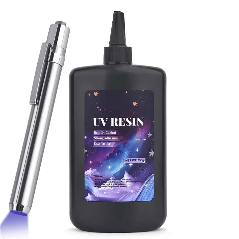 25/50/100/120/200/250g UV Resin Glue Quick-Drying Kit Super Bonding Glass Metal Ceramics UV Glue Black Light Epoxy Resin Glue