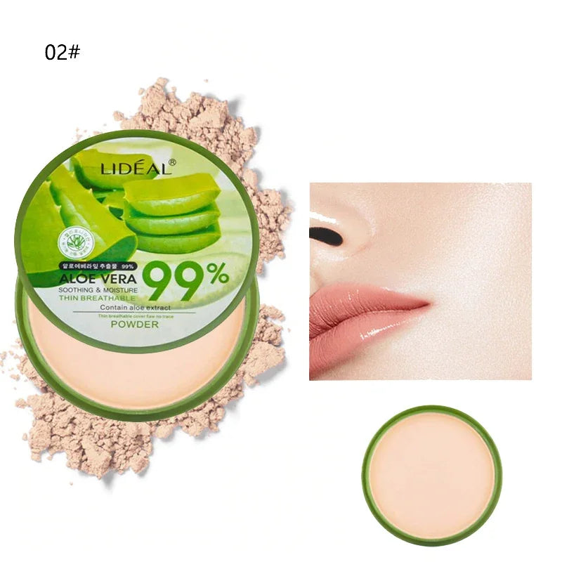 99% Aloe Vera Softening Powder Waterproof Moisturizing Concealer  Foundation Fixed Make Up Oil Control Facial Makeup Cosmetics