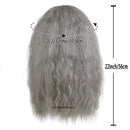 Dumbledore Wigs Synthetic Hair Long Curly Wavy Wizard Grey Wig and Beard for Men Cosplay Accessory Party Halloween Dress Costume