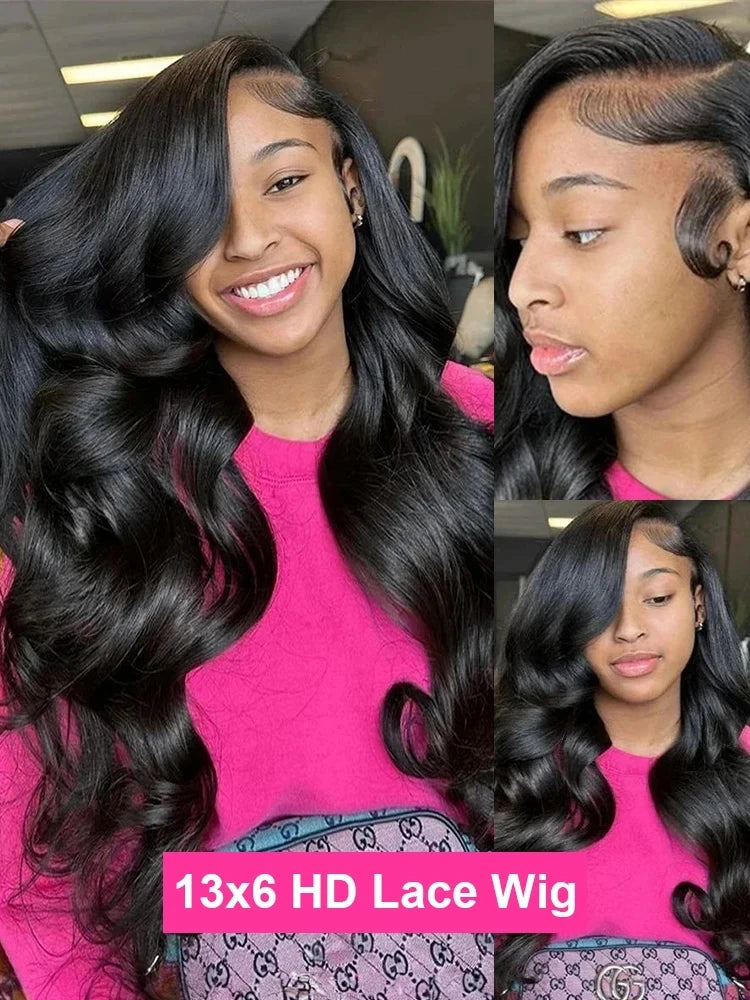 Body Wave Brazilian 13x6 360 HD Transparent Lace Front Wigs Pre Plucked 13x4 Lace Frontal Human Hair Wig For Women