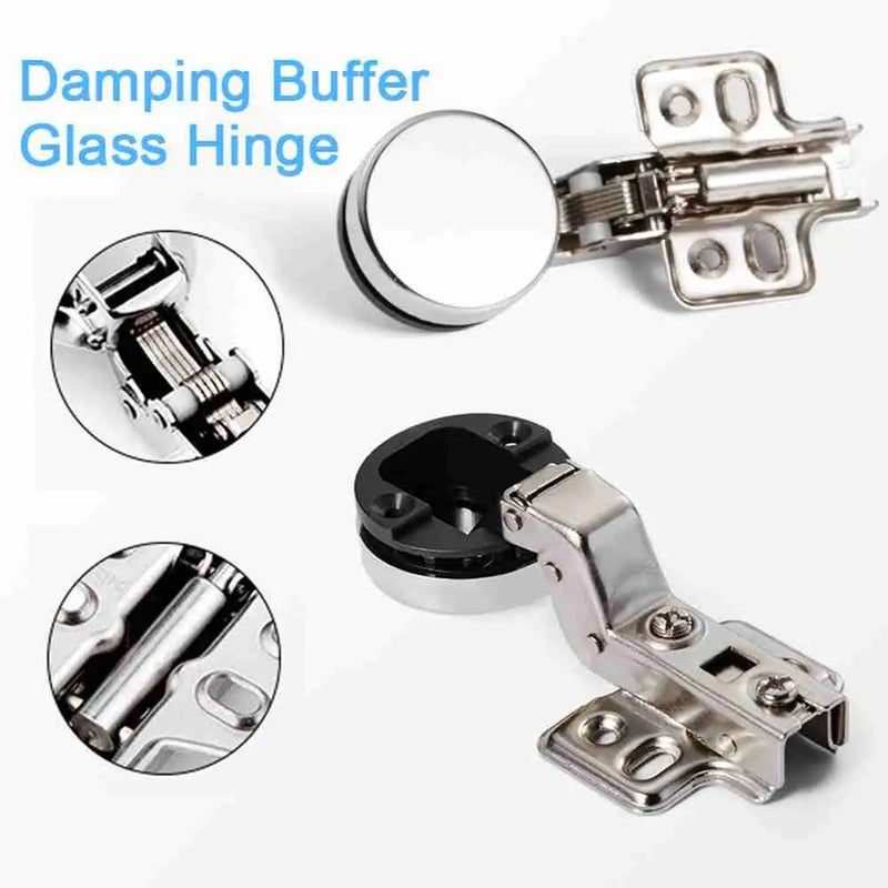 2PCS Home No Hole Interior Hardware Furniture Supplies Cabinet  Hinge Clip Glass Door Hinge Window Accessories