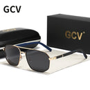 GCV 2021 Brand Classic Pilot Square Polarisierte Sonnenbrille Metallrahmen Herren Fahrbrille Männliche Sonnenbrille UV-Schutz Luxus